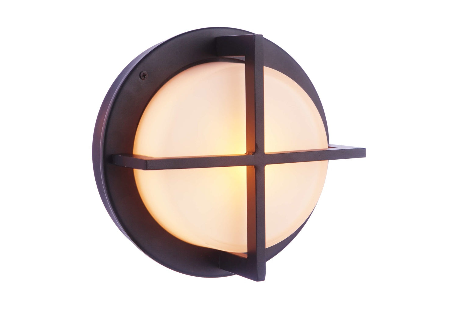 Bulkhead Round Medium Outdoor Wall Lantern in Textured Black Finish by Craftmade