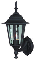 Straight Glass Cast Aluminum Small Outdoor Wall Lantern in Textured Matte Black Finish by Craftmade