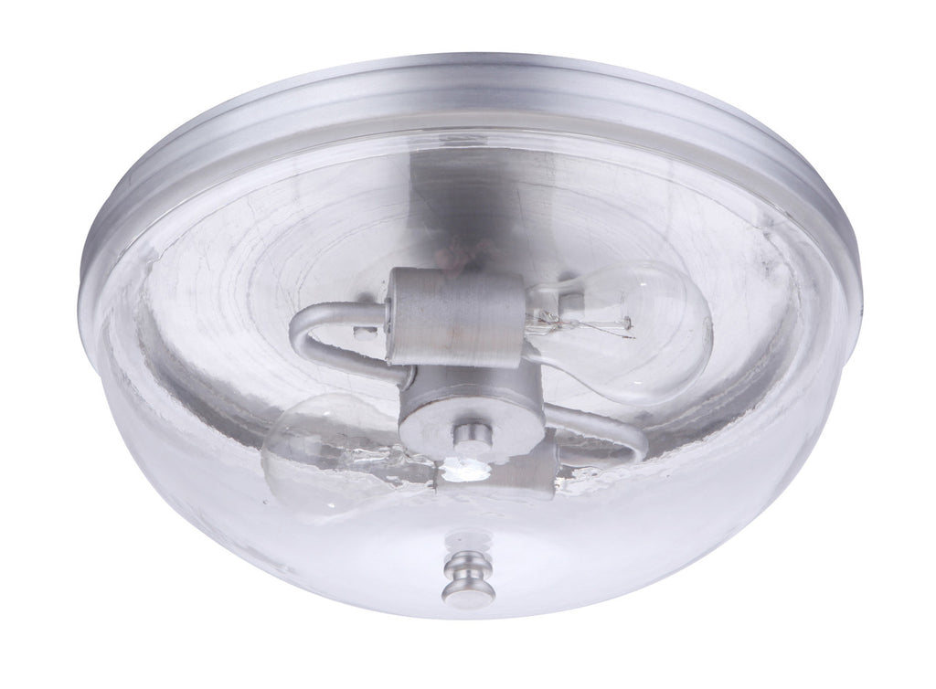 Sivo 2 Light Outdoor Flush Mount Ceiling Light in Satin Aluminum Finish by Craftmade