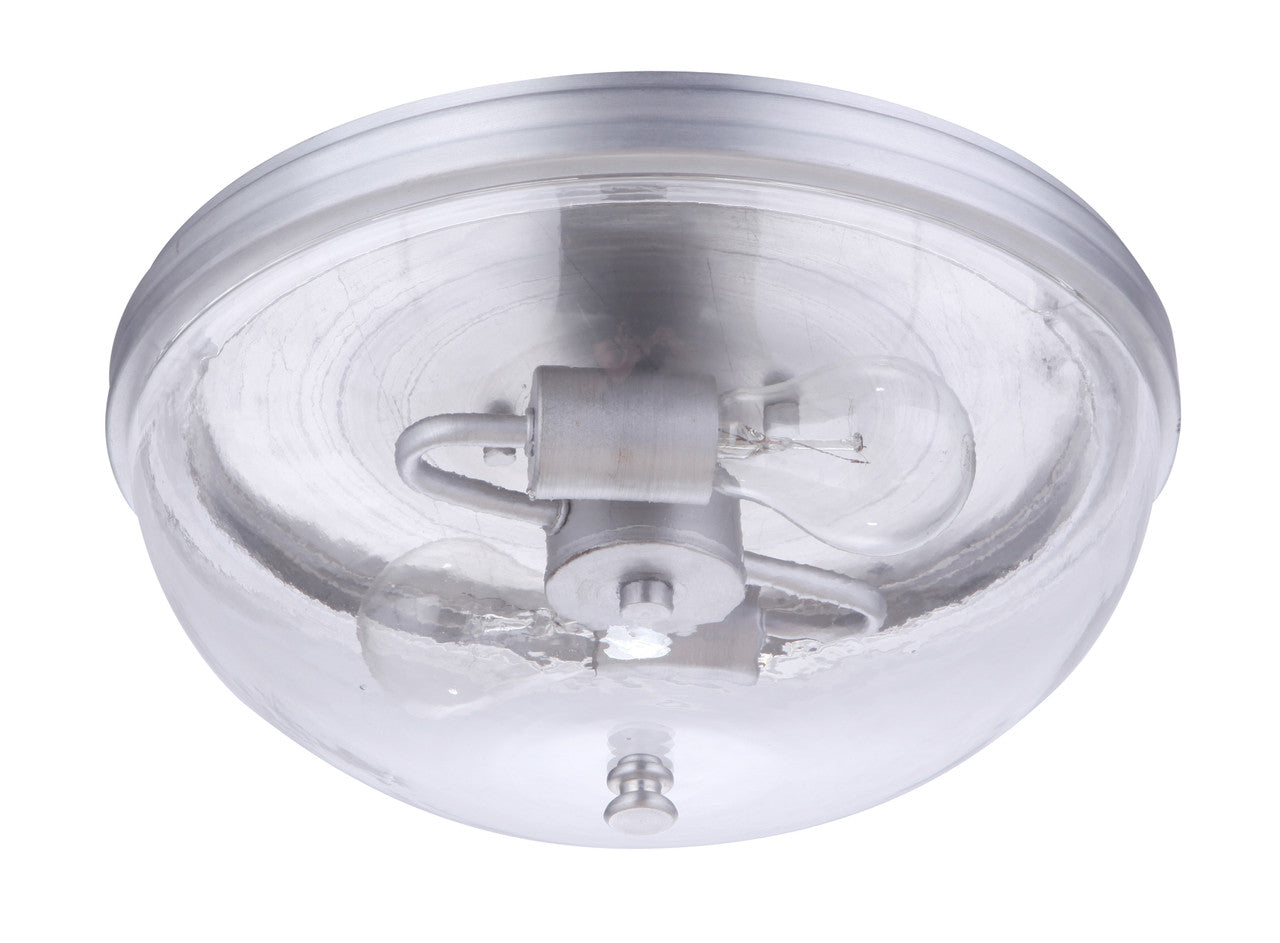 Sivo 2 Light Outdoor Flush Mount Ceiling Light in Satin Aluminum Finish by Craftmade
