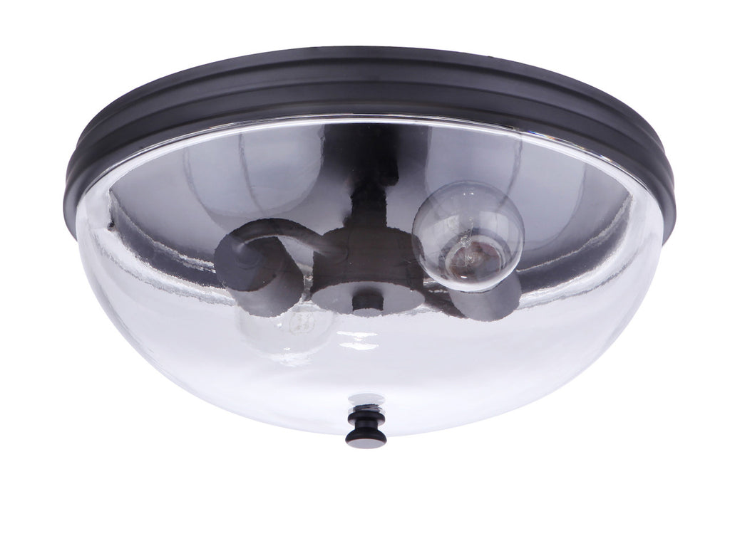 Sivo 2 Light Outdoor Flush Mount Ceiling Light in Midnight Finish by Craftmade
