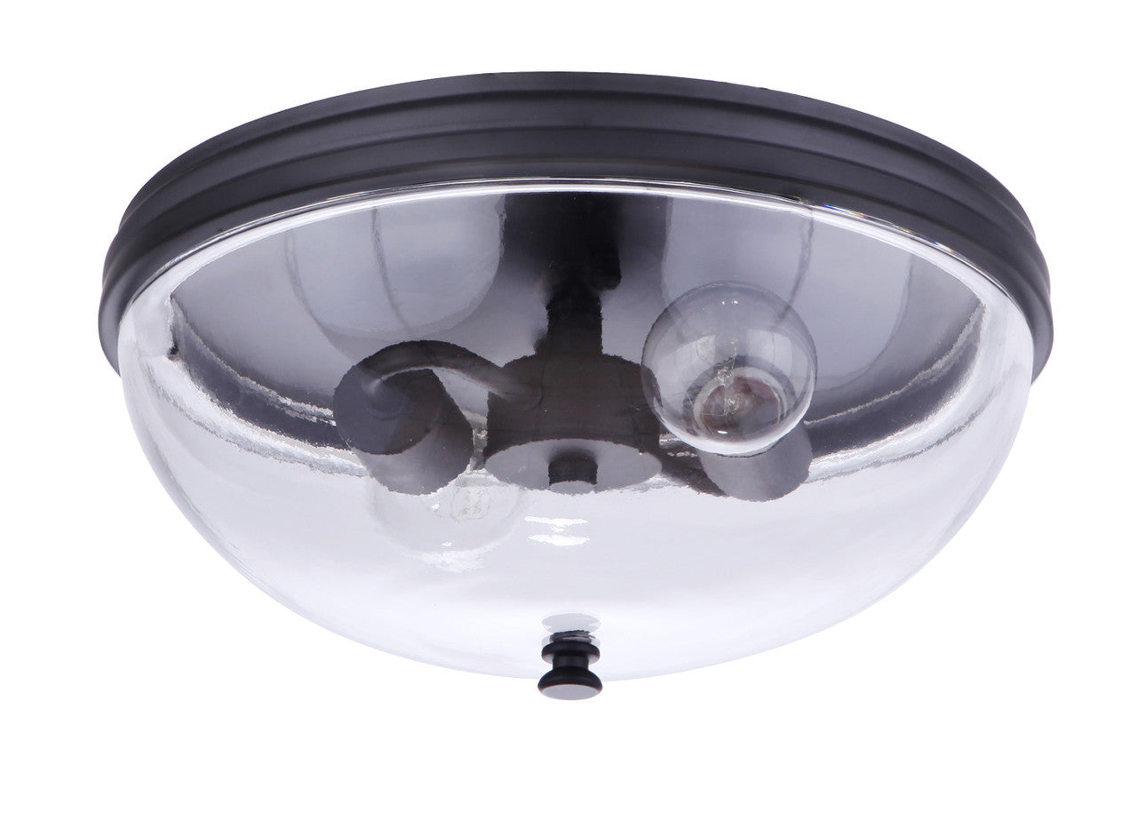 Sivo 2 Light Outdoor Flush Mount Ceiling Light in Midnight Finish by Craftmade