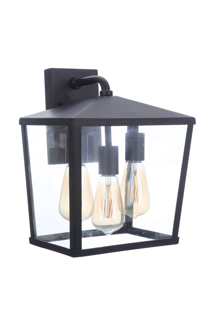Olsen Medium 3-Light Outdoor Wall Lantern in Midnight Finish by Craftmade