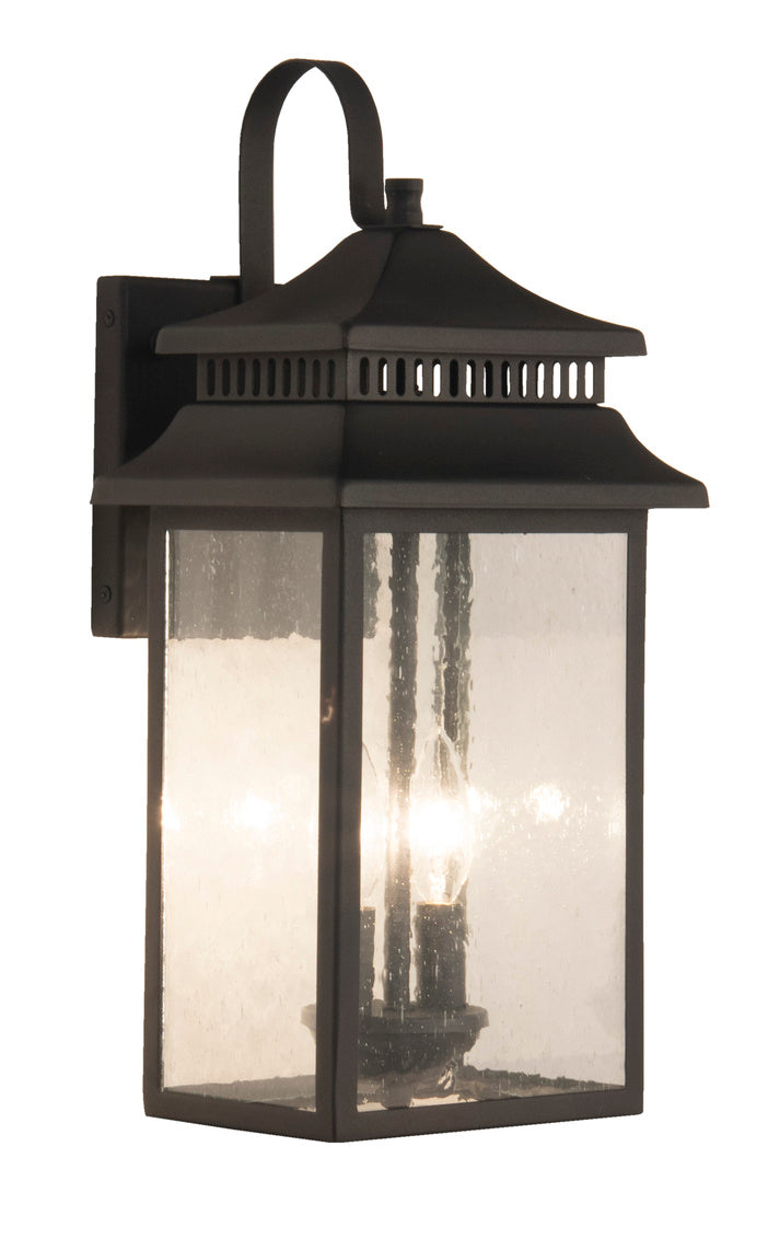 Crossbend Medium Outdoor Wall Lantern in Textured Matte Black Finish by Craftmade