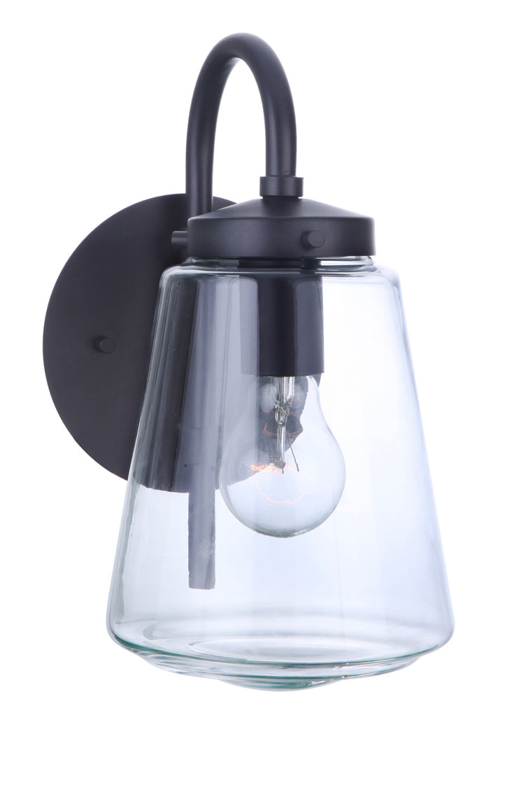 Laclede Small Outdoor Wall Lantern in Midnight Finish by Craftmade