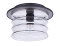 Canon 1 Light Outdoor Flush Mount Ceiling Light in Midnight Finish by Craftmade