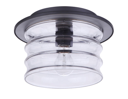 Canon 1 Light Outdoor Flush Mount Ceiling Light in Midnight Finish by Craftmade