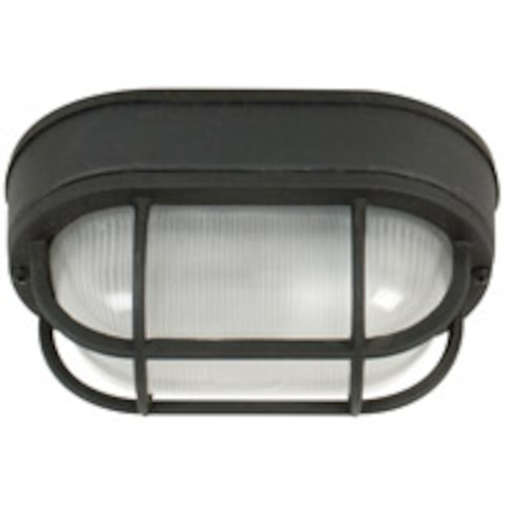 Bulkheads Cast Aluminum Small Outdoor Flush Mount Ceiling Light in Textured Matte Black Finish by Craftmade