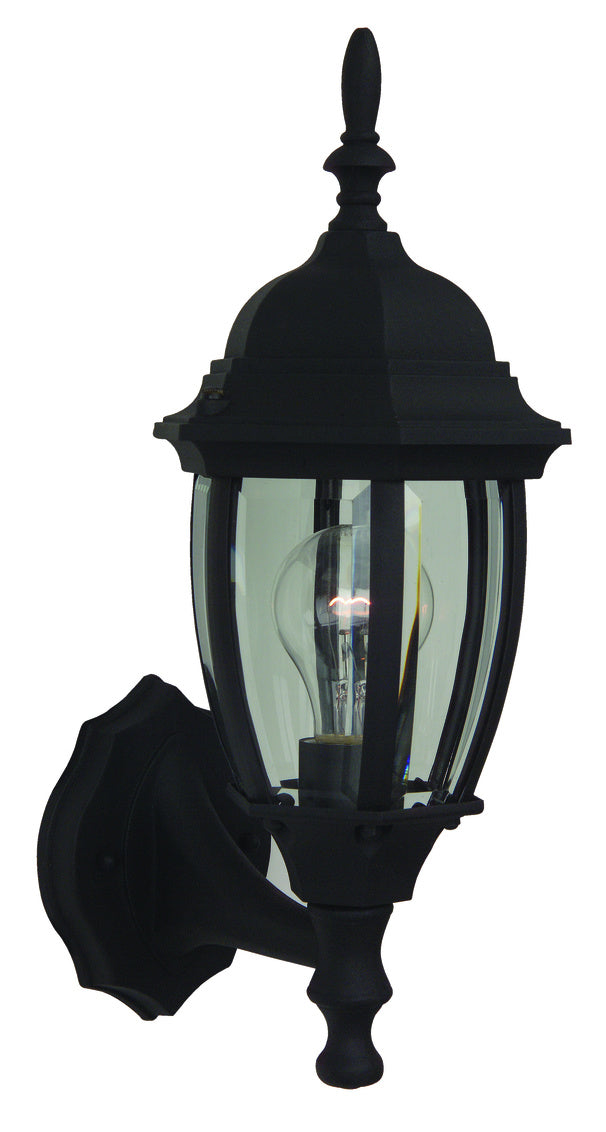 Bent Glass Cast Aluminum Small Outdoor Wall Lantern in Textured Matte Black Finish by Craftmade