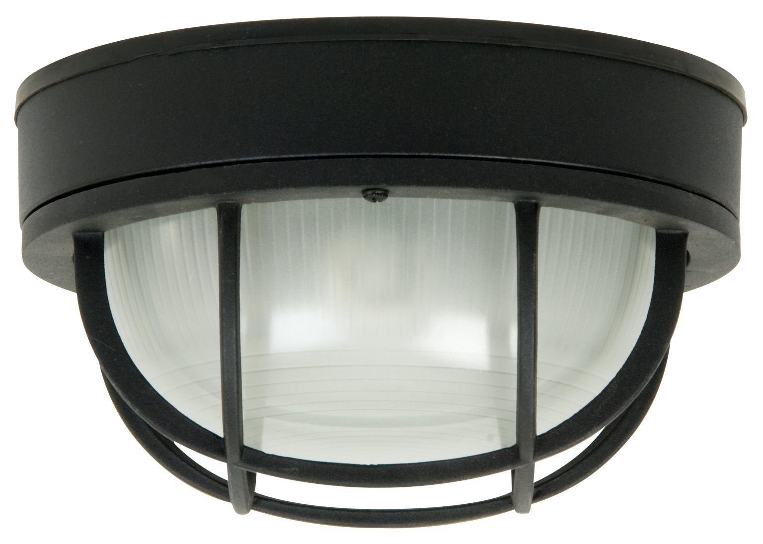 Bulkheads Cast Aluminum Large Outdoor Flush Mount Ceiling Light in Textured Matte Black Finish by Craftmade