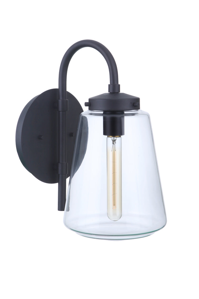 Laclede Medium Outdoor Wall Lantern in Midnight Finish by Craftmade