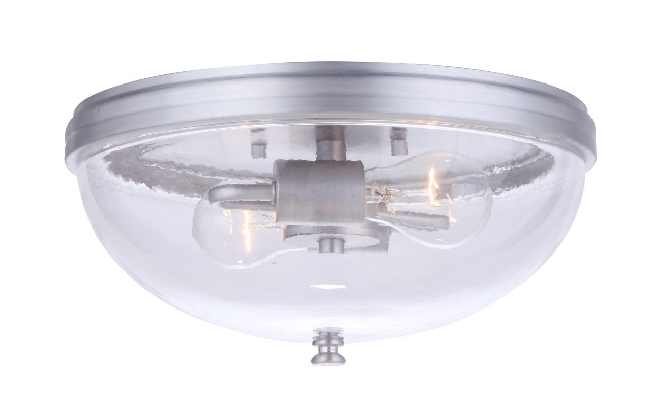 Sivo 2 Light Outdoor Flush Mount Ceiling Light in Satin Aluminum Finish by Craftmade