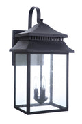 Crossbend X-Large Outdoor Wall Lantern in Textured Matte Black Finish by Craftmade