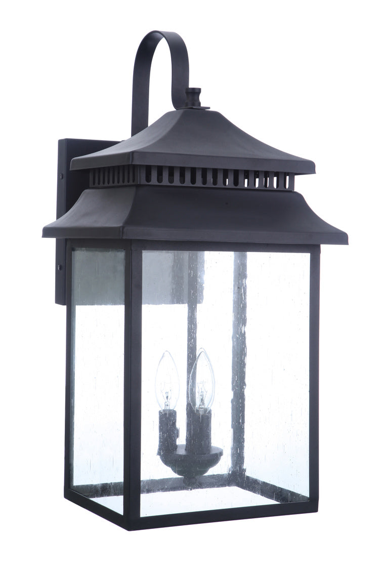 Crossbend X-Large Outdoor Wall Lantern in Textured Matte Black Finish by Craftmade