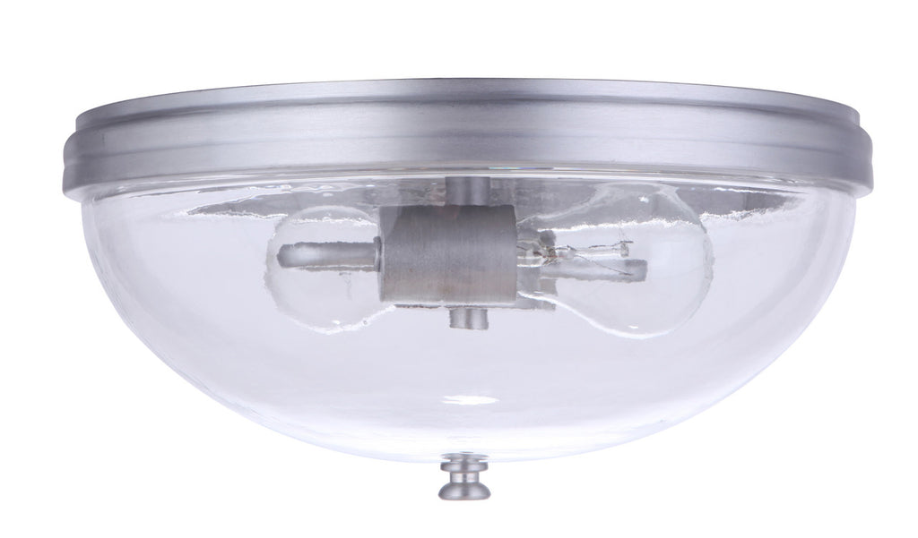 Sivo 2 Light Outdoor Flush Mount Ceiling Light in Satin Aluminum Finish by Craftmade