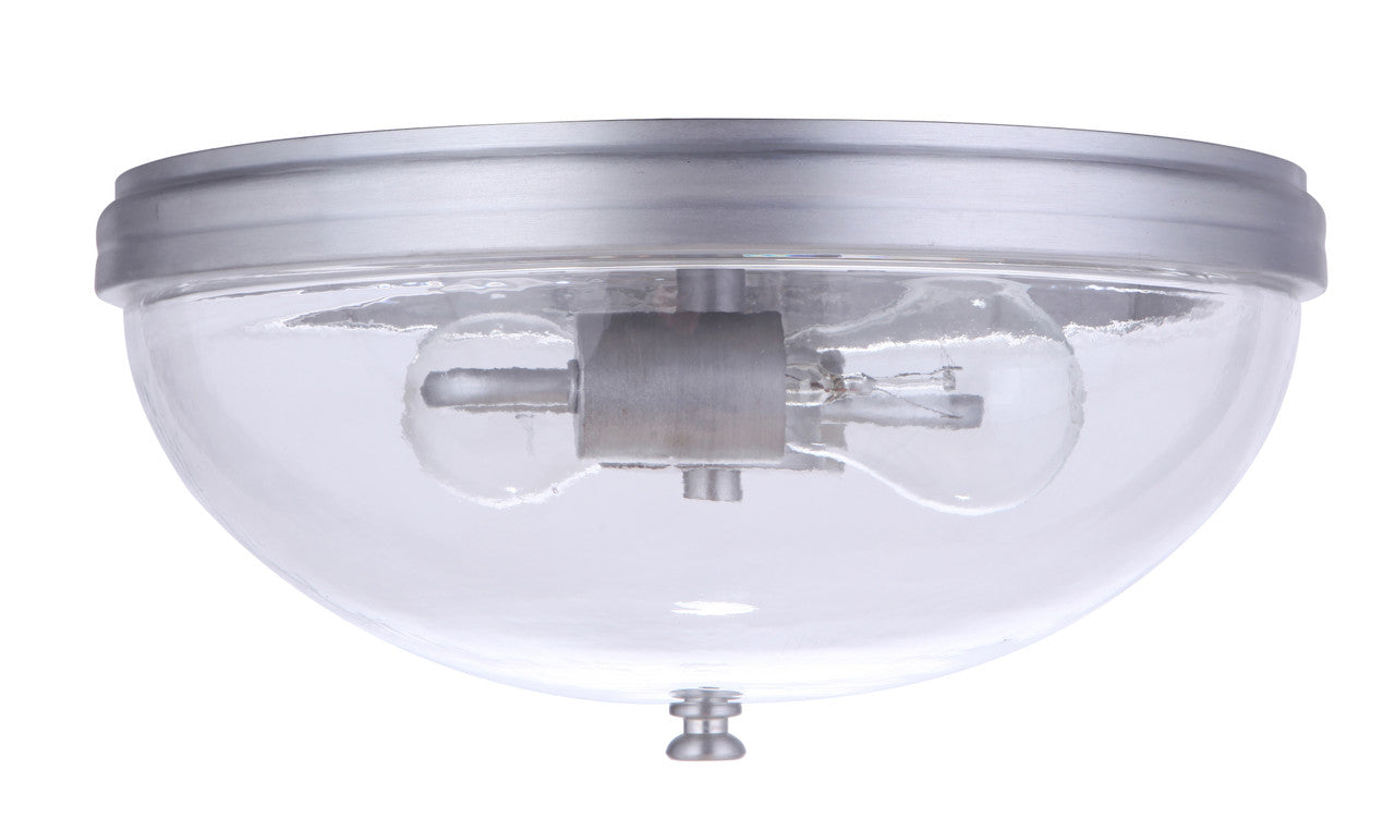 Sivo 2 Light Outdoor Flush Mount Ceiling Light in Satin Aluminum Finish by Craftmade
