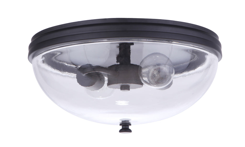 Sivo 2 Light Outdoor Flush Mount Ceiling Light in Midnight Finish by Craftmade