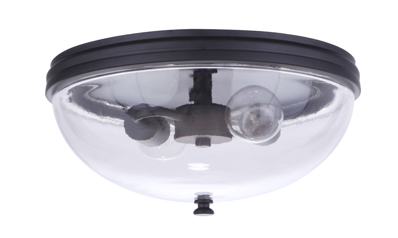Sivo 2 Light Outdoor Flush Mount Ceiling Light in Midnight Finish by Craftmade
