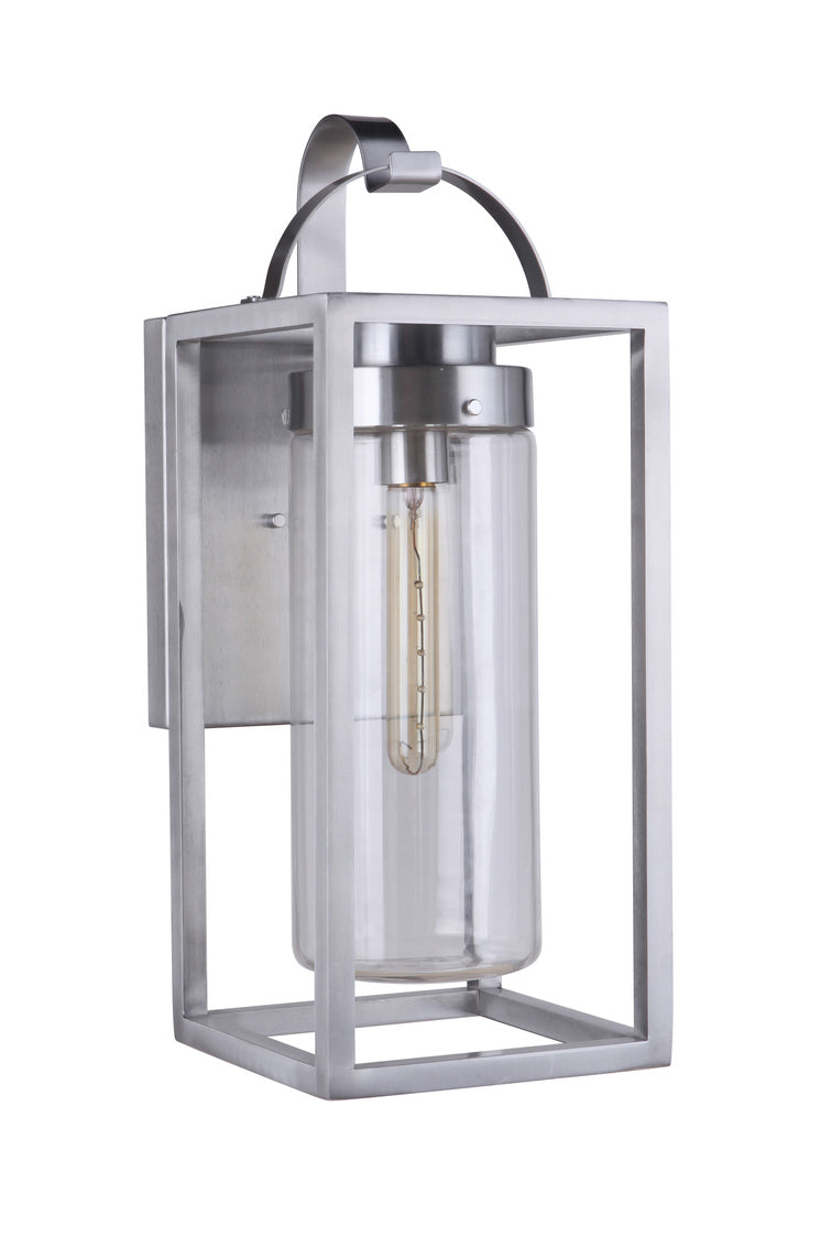Neo Medium Outdoor Wall Lantern in Satin Aluminum Finish by Craftmade