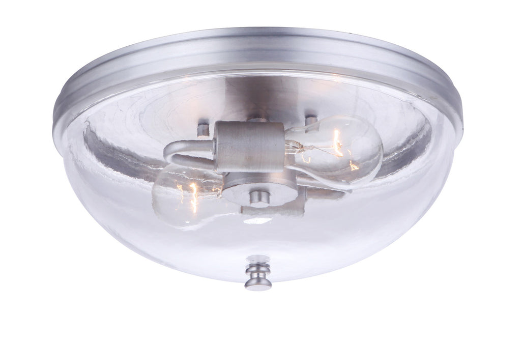Sivo 2 Light Outdoor Flush Mount Ceiling Light in Satin Aluminum Finish by Craftmade