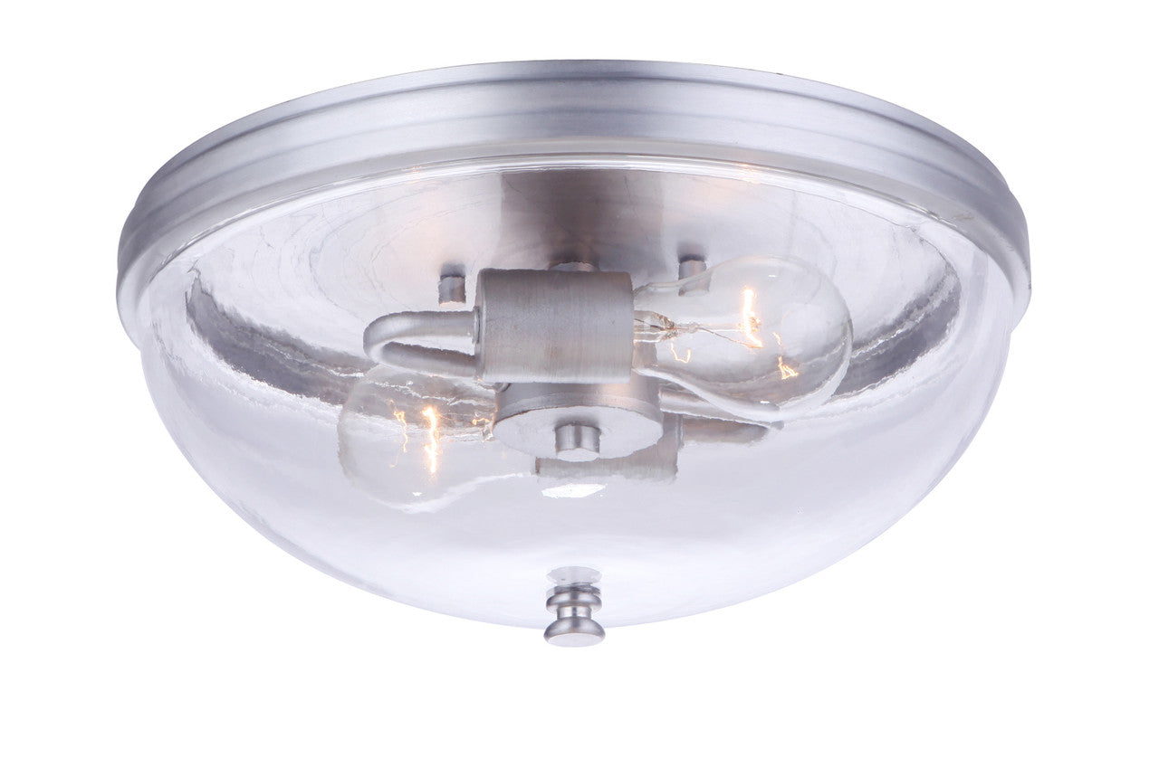 Sivo 2 Light Outdoor Flush Mount Ceiling Light in Satin Aluminum Finish by Craftmade