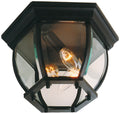 Bent Glass Cast Aluminum Medium Outdoor Flush Mount Ceiling Light in Textured Matte Black Finish by Craftmade