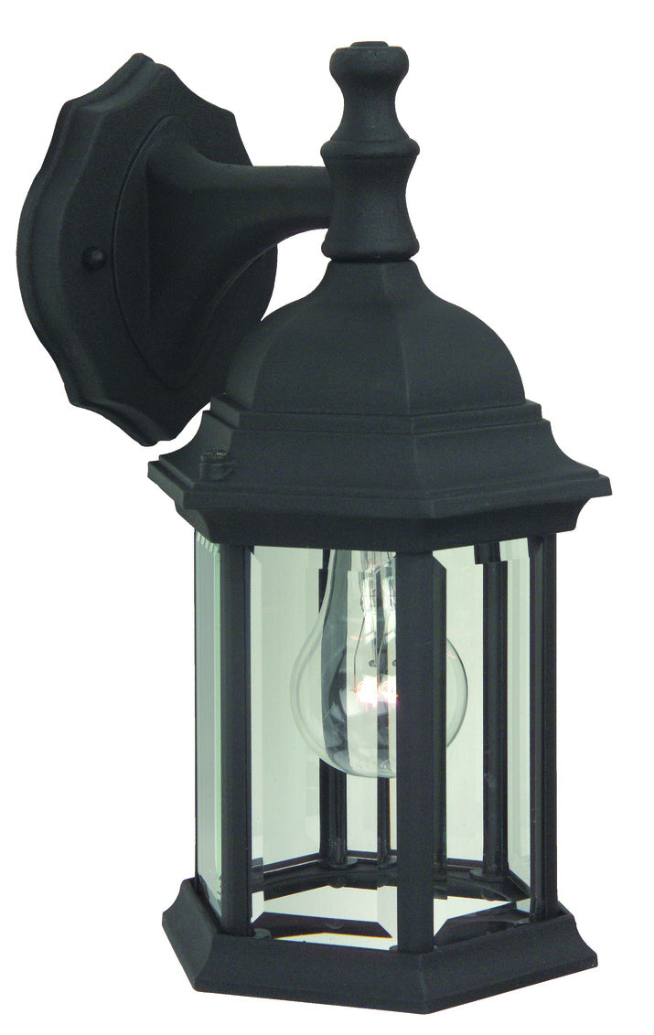 Hex Style Cast Aluminum Medium Outdoor Wall Lantern in Textured Matte Black Finish by Craftmade