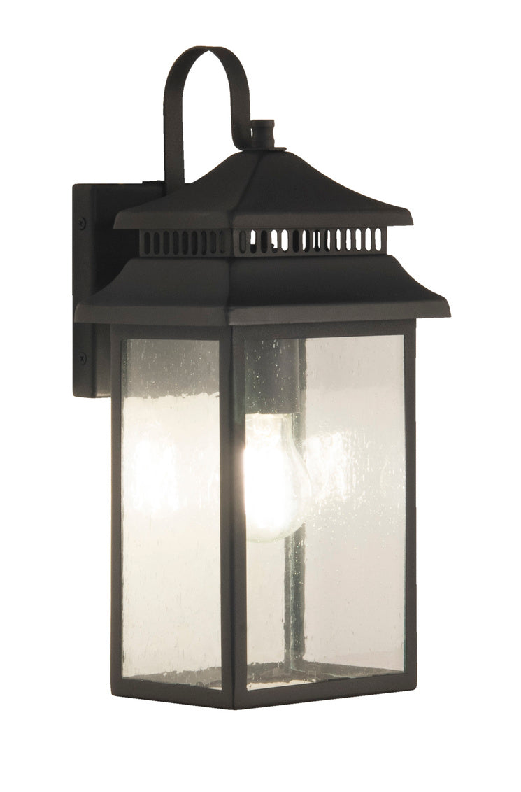Crossbend Small Outdoor Wall Lantern in Textured Matte Black Finish by Craftmade