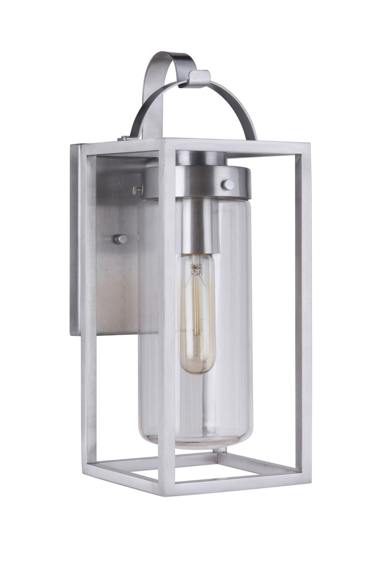 Neo Small Outdoor Wall Lantern in Satin Aluminum Finish by Craftmade