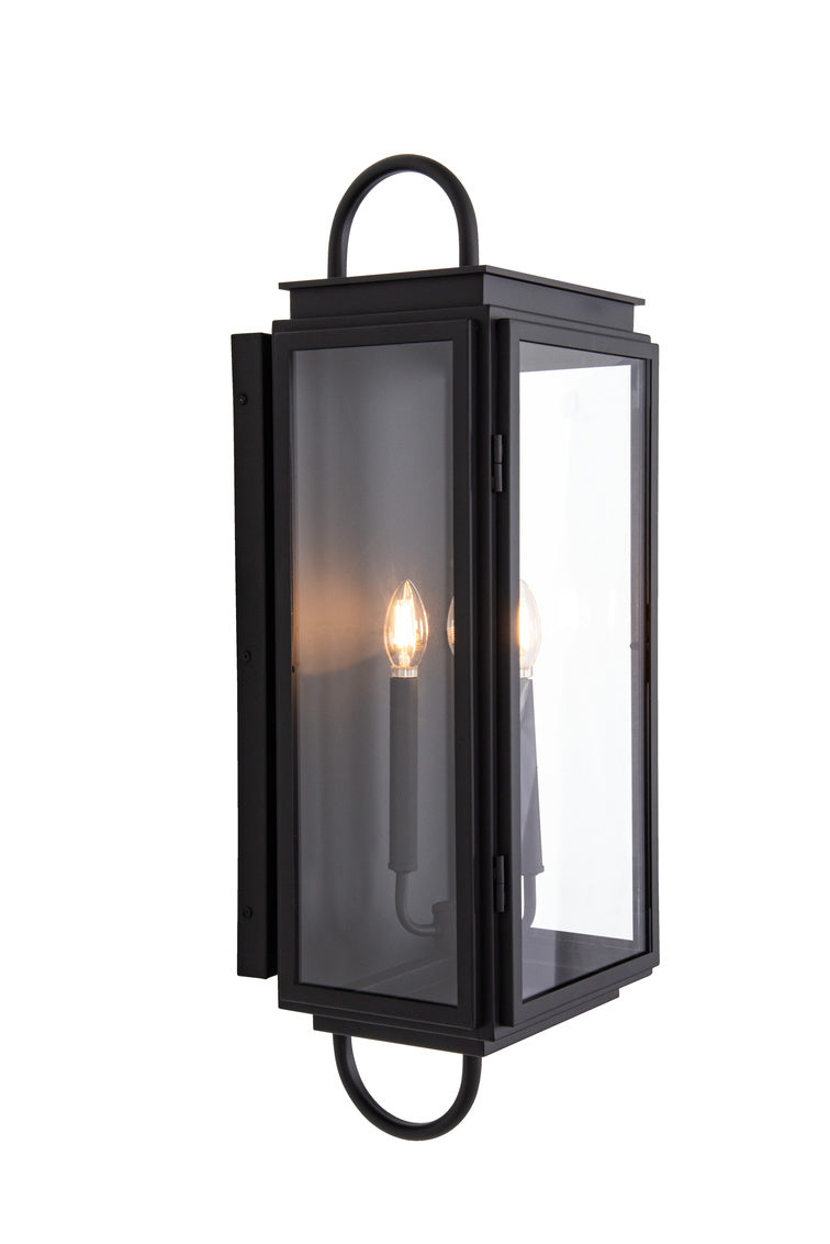 Irving Large Outdoor Wall Lantern in Textured Black Finish by Craftmade
