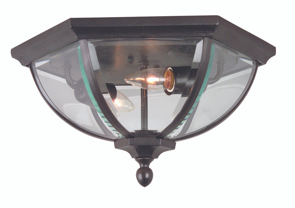 Britannia 2 Light Outdoor Flush Mount Ceiling Light in Oiled Bronze Finish by Craftmade