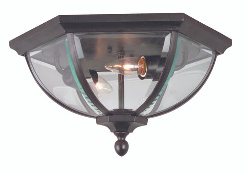 Britannia 2 Light Outdoor Flush Mount Ceiling Light in Oiled Bronze Finish by Craftmade