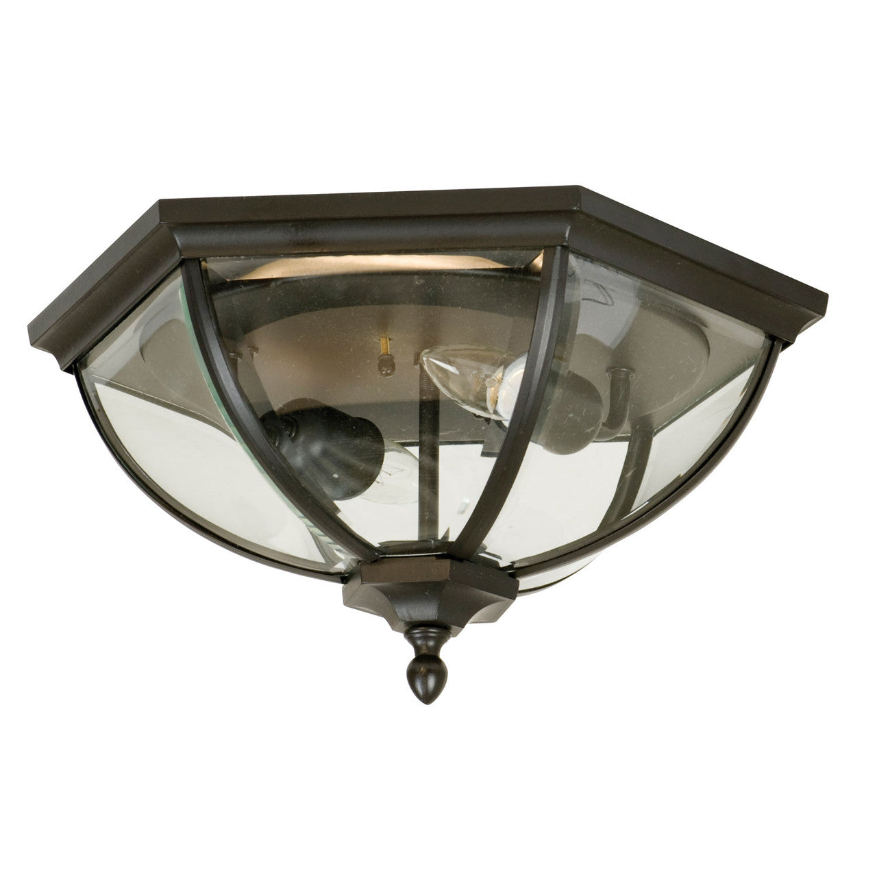 Britannia 2 Light Outdoor Flush Mount Ceiling Light in Oiled Bronze Finish by Craftmade