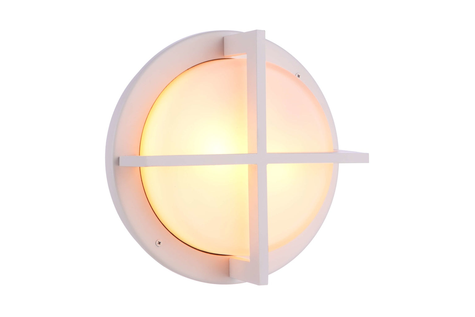 Bulkhead Round Small Outdoor Wall Lantern in Textured White Finish by Craftmade