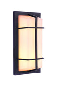 Bulkhead Rectangular Medium Outdoor Wall Lantern in Textured Black Finish by Craftmade