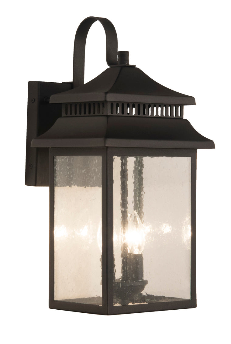Crossbend Large Outdoor Wall Lantern in Textured Matte Black Finish by Craftmade