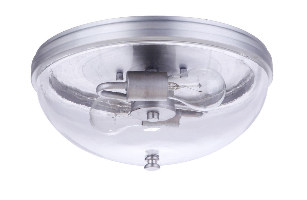 Sivo 2 Light Outdoor Flush Mount Ceiling Light in Satin Aluminum Finish by Craftmade
