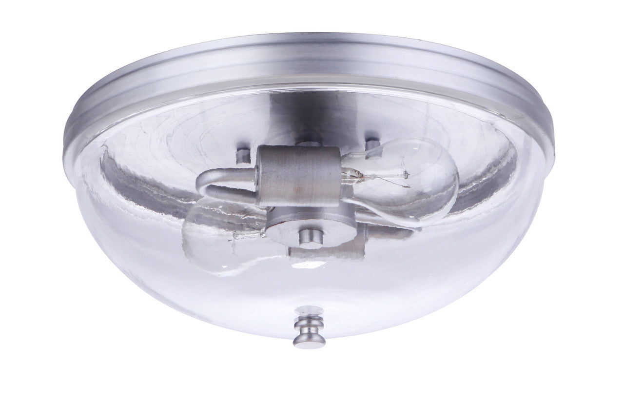 Sivo 2 Light Outdoor Flush Mount Ceiling Light in Satin Aluminum Finish by Craftmade