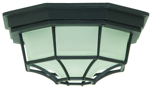 Bulkheads Cast Aluminum Small Outdoor Flush Mount Ceiling Light in Textured Matte Black Finish by Craftmade