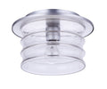 Canon 1 Light Outdoor Flush Mount Ceiling Light in Satin Aluminum Finish by Craftmade