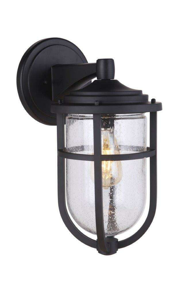 Voyage Medium Outdoor Wall Lantern in Midnight Finish by Craftmade