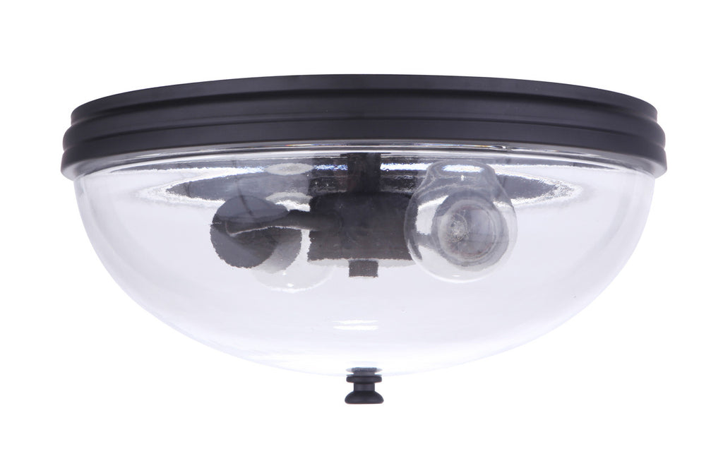 Sivo 2 Light Outdoor Flush Mount Ceiling Light in Midnight Finish by Craftmade