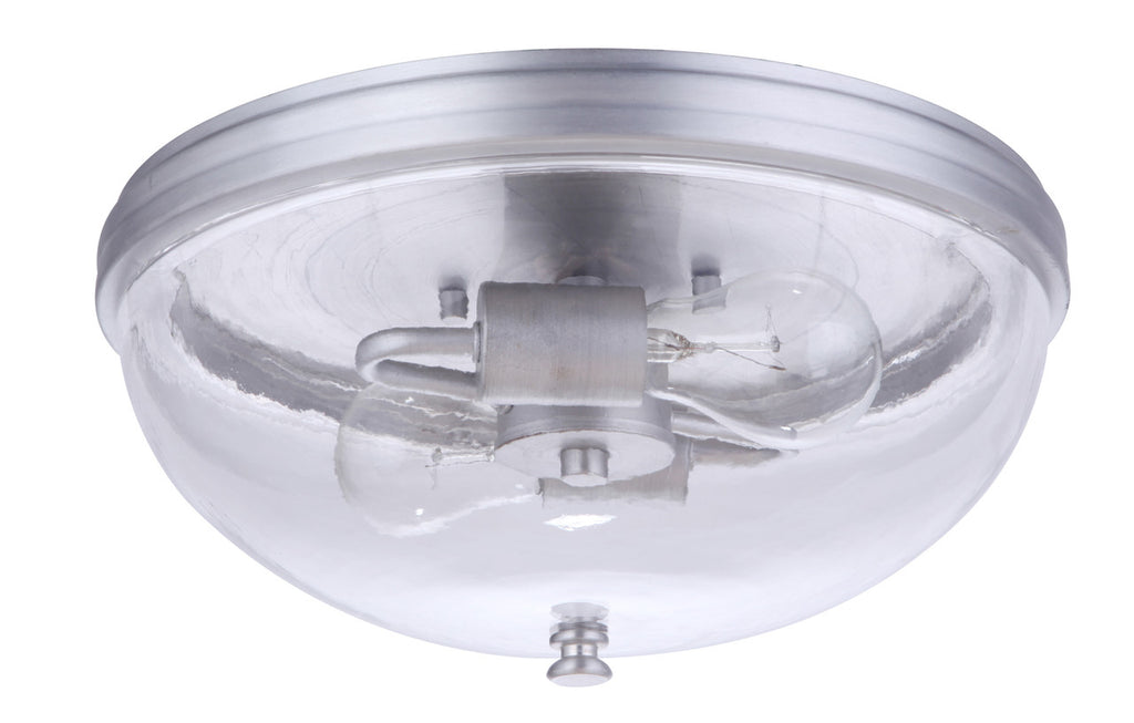 Sivo 2 Light Outdoor Flush Mount Ceiling Light in Satin Aluminum Finish by Craftmade