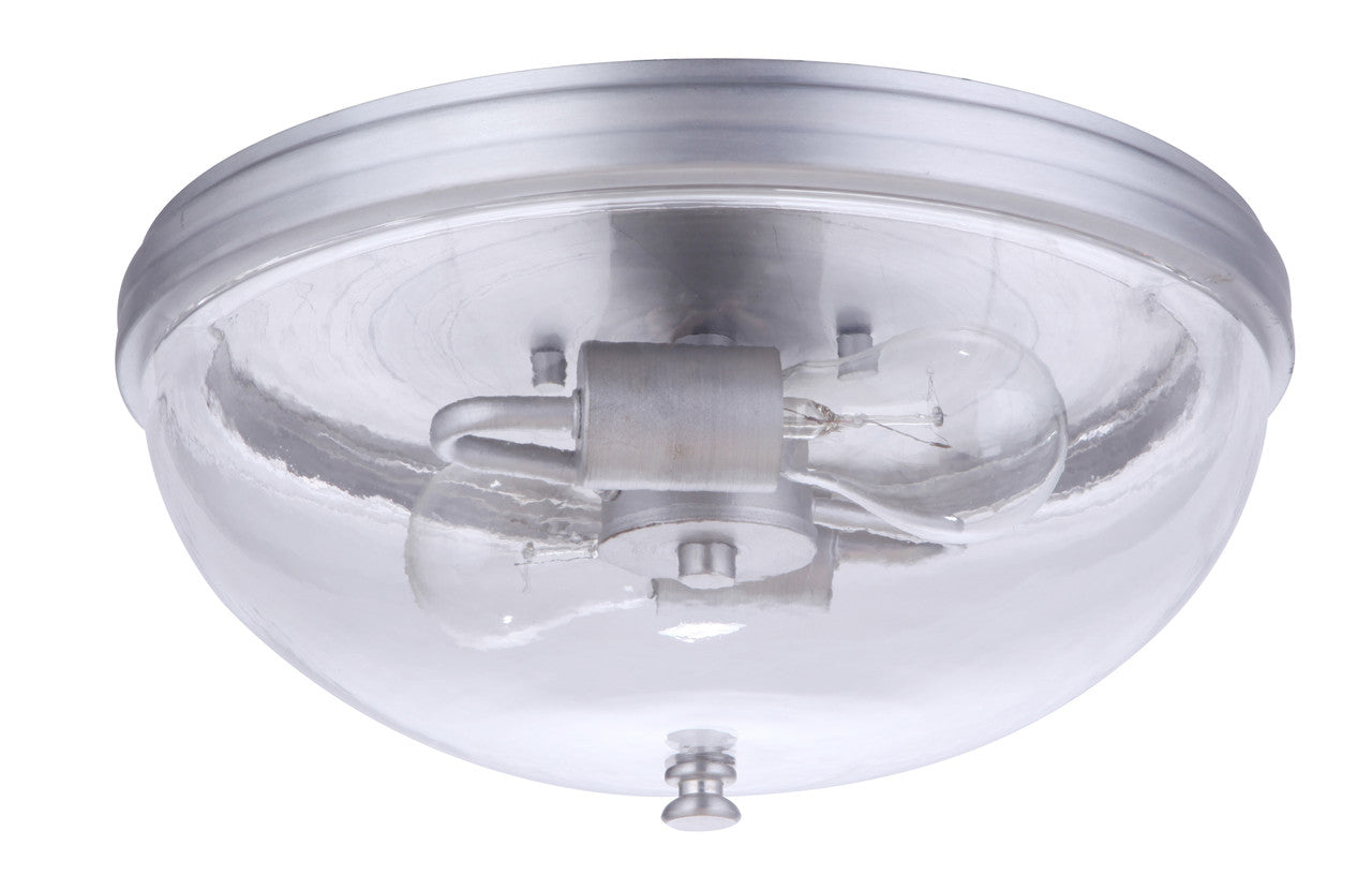 Sivo 2 Light Outdoor Flush Mount Ceiling Light in Satin Aluminum Finish by Craftmade