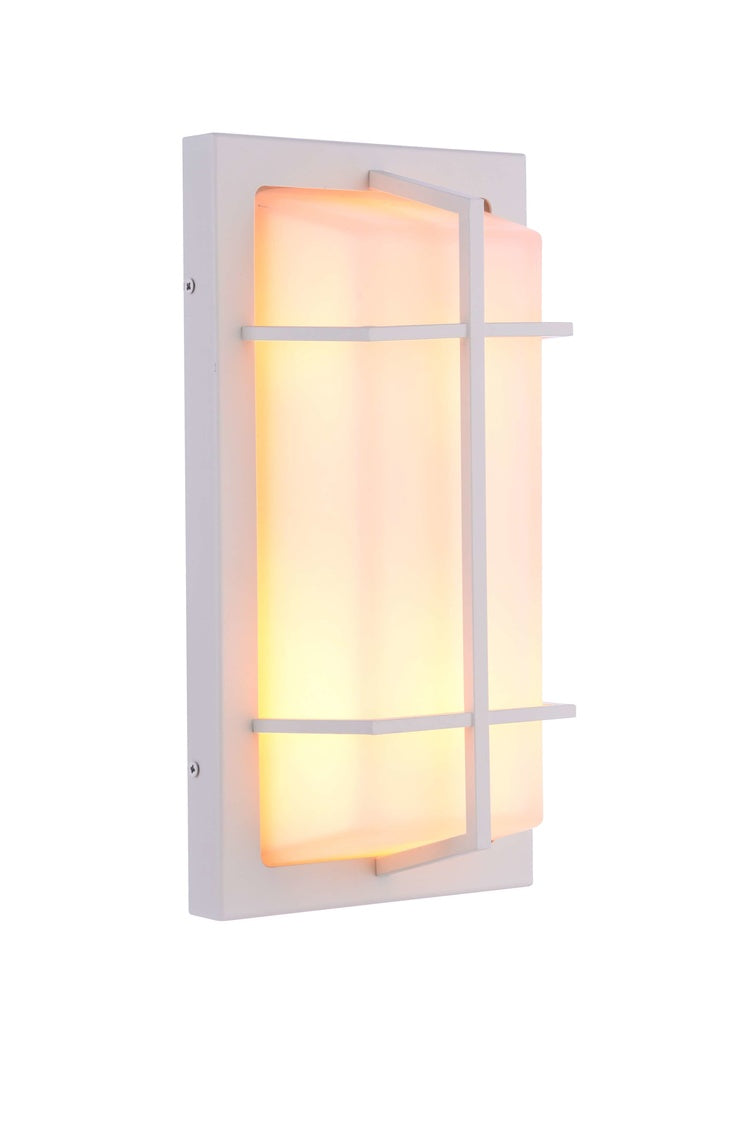 Bulkhead Rectangular Medium Outdoor Wall Lantern in Textured White Finish by Craftmade