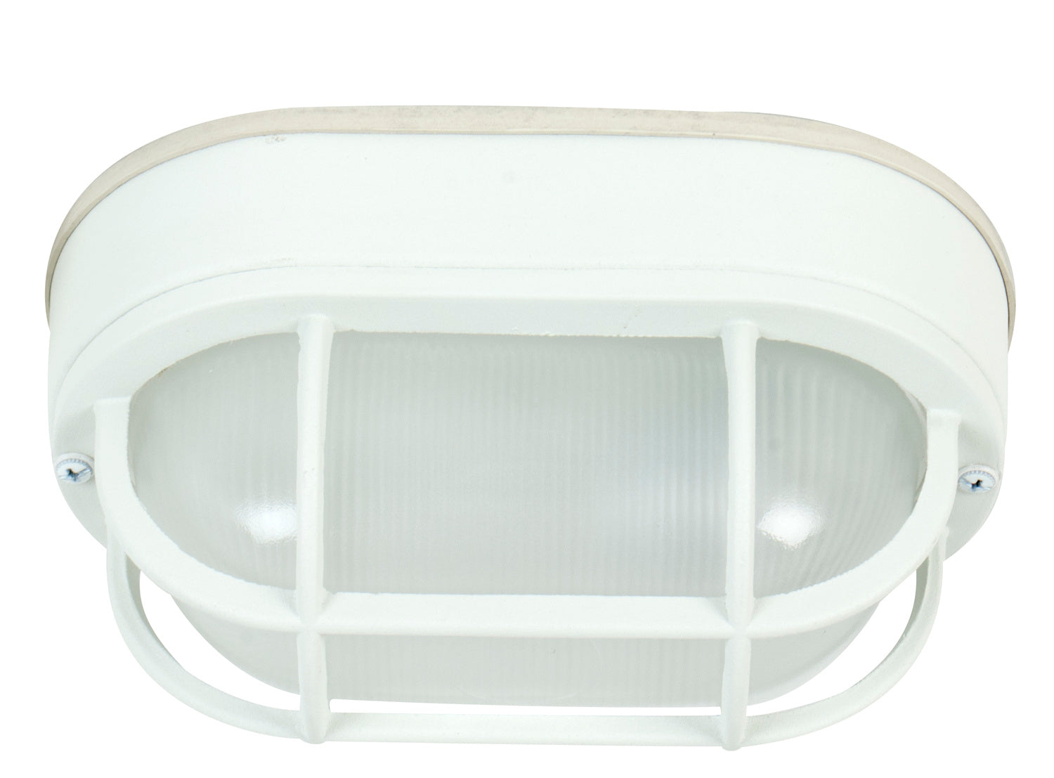 Bulkheads Cast Aluminum Small Outdoor Flush Mount Ceiling Light in White Finish by Craftmade