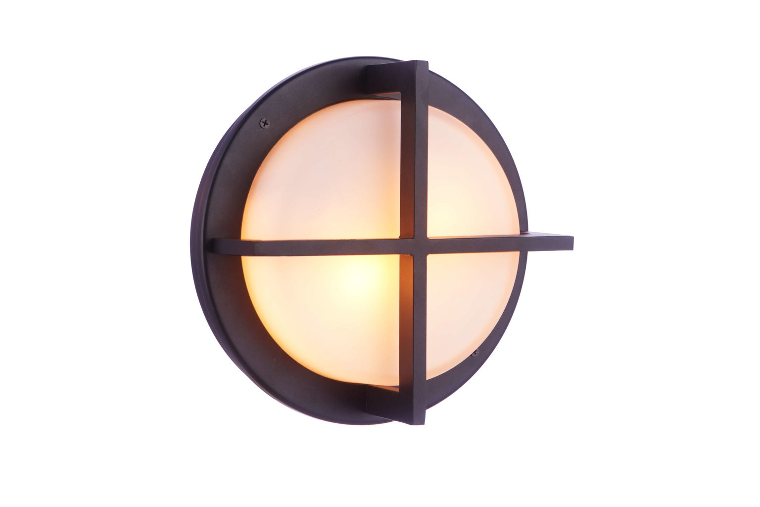 Bulkhead Round Small Outdoor Wall Lantern in Textured Black Finish by Craftmade