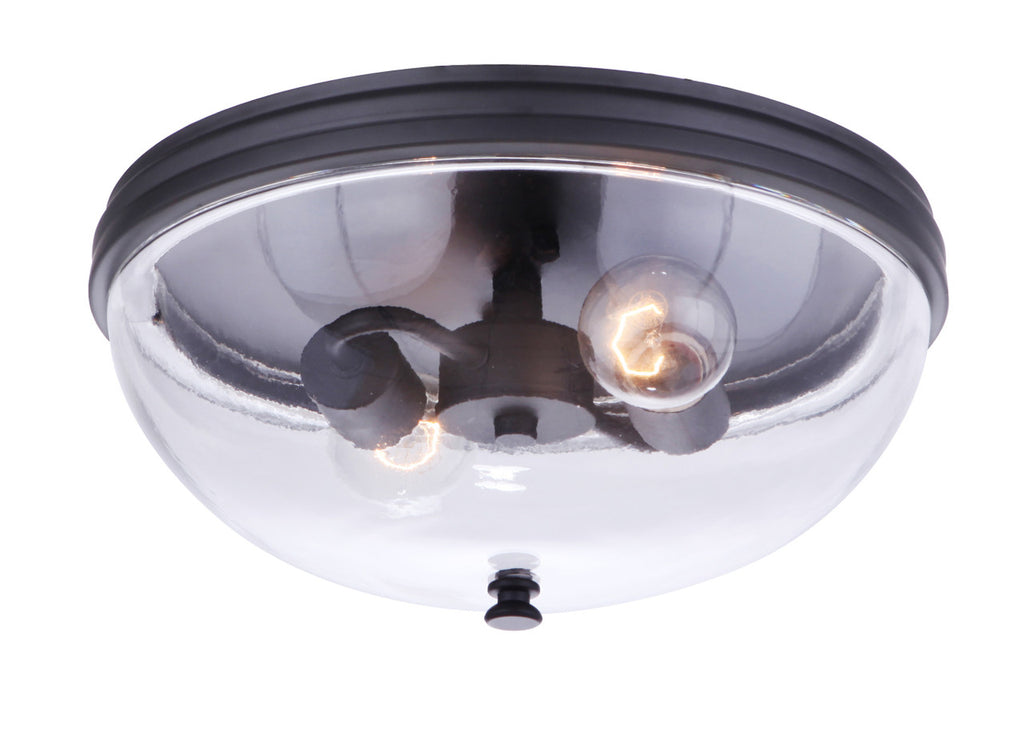 Sivo 2 Light Outdoor Flush Mount Ceiling Light in Midnight Finish by Craftmade